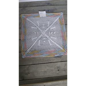 Adorable 1960s vintage doily.  Rainbow Edge  13.5 x 13"